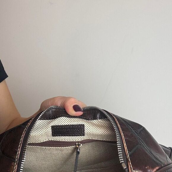 Dooney & Bourke Brown Crocodile Leather Hobo Shouder Bag - Picture 7 of 8